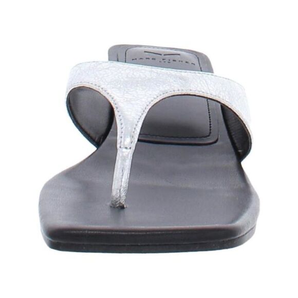 MARC FISHER Womens Silver  Crinkle With Contrast Faren   Flip Flop Sal 6.5 M - Picture 1 of 1